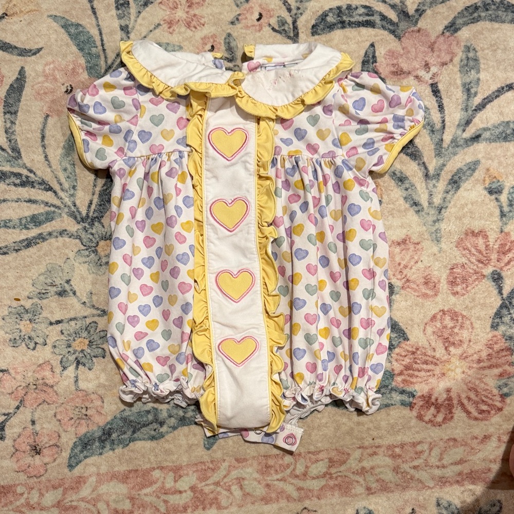 Laine & Louise Heart Patterned Baby Romper